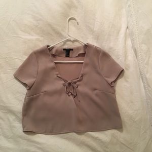 Lace up crop top